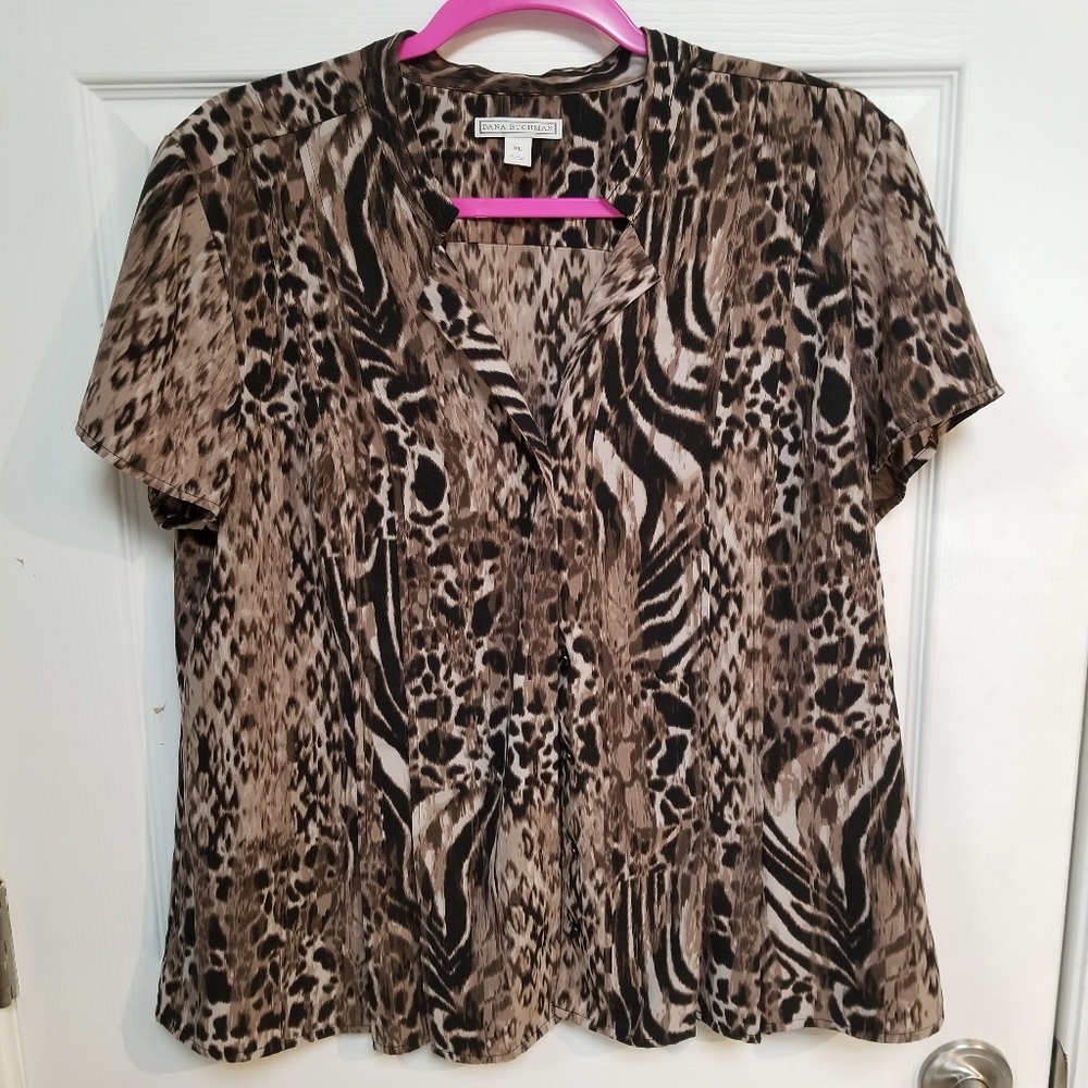 Dana Buchman Animal Print Top (XL)